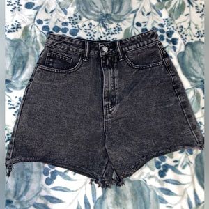 NWOT High waisted jean shorts denim straight leg jean - Color is Deep Grey
